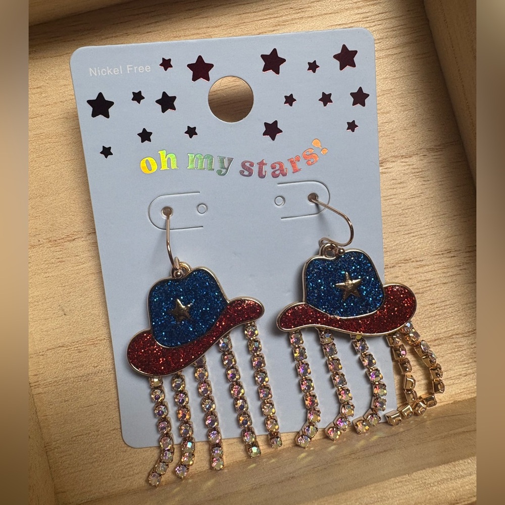 Oh My Stars Patriotic Earrings